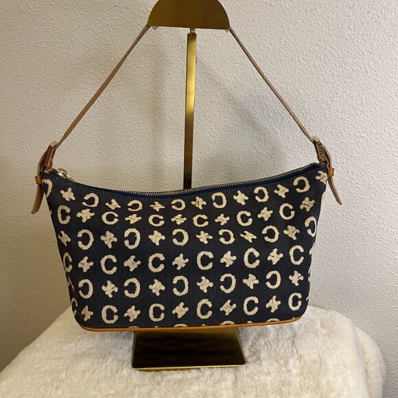 Celine Macadam C Blue Canvas Shoulder Bag - Picture 1 of 16